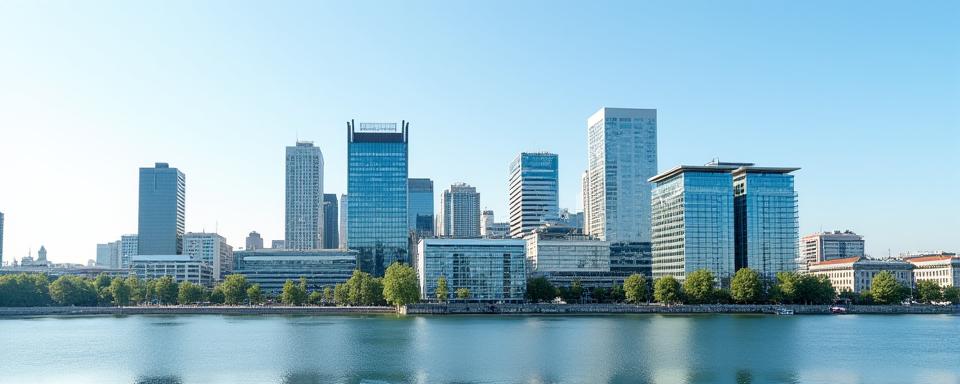 Skyline of Basel, Switzerland with modern business buildings